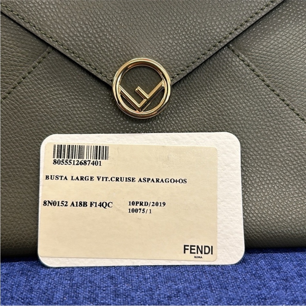 ‼️Authentic Fendi Green Envelope Clutch Pouch Bag - Picture 3 of 15